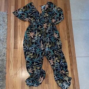 Jungle World Market Jumpsuit - Black and Multicolor